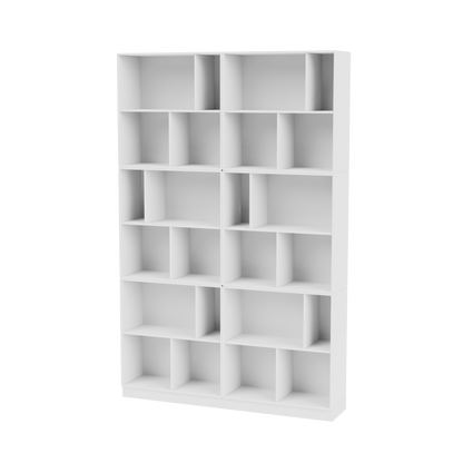 Bibliothèque Read Quick Ship, laque 101 New White, sur socle de 7 cm, packshot Montana