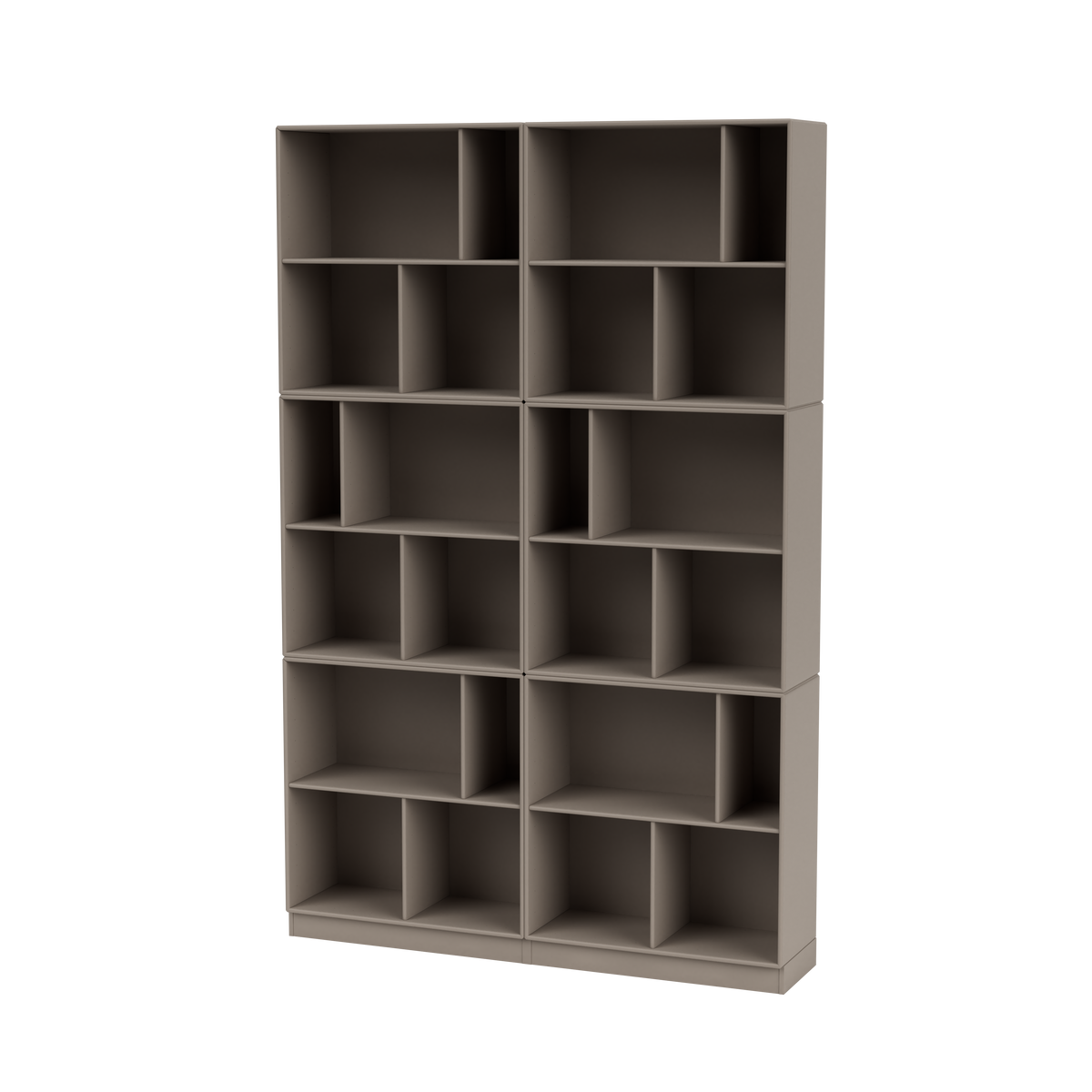 Bibliothèque Read Quick Ship, laque 141 Truffle, sur socle de 7 cm, packshot Montana