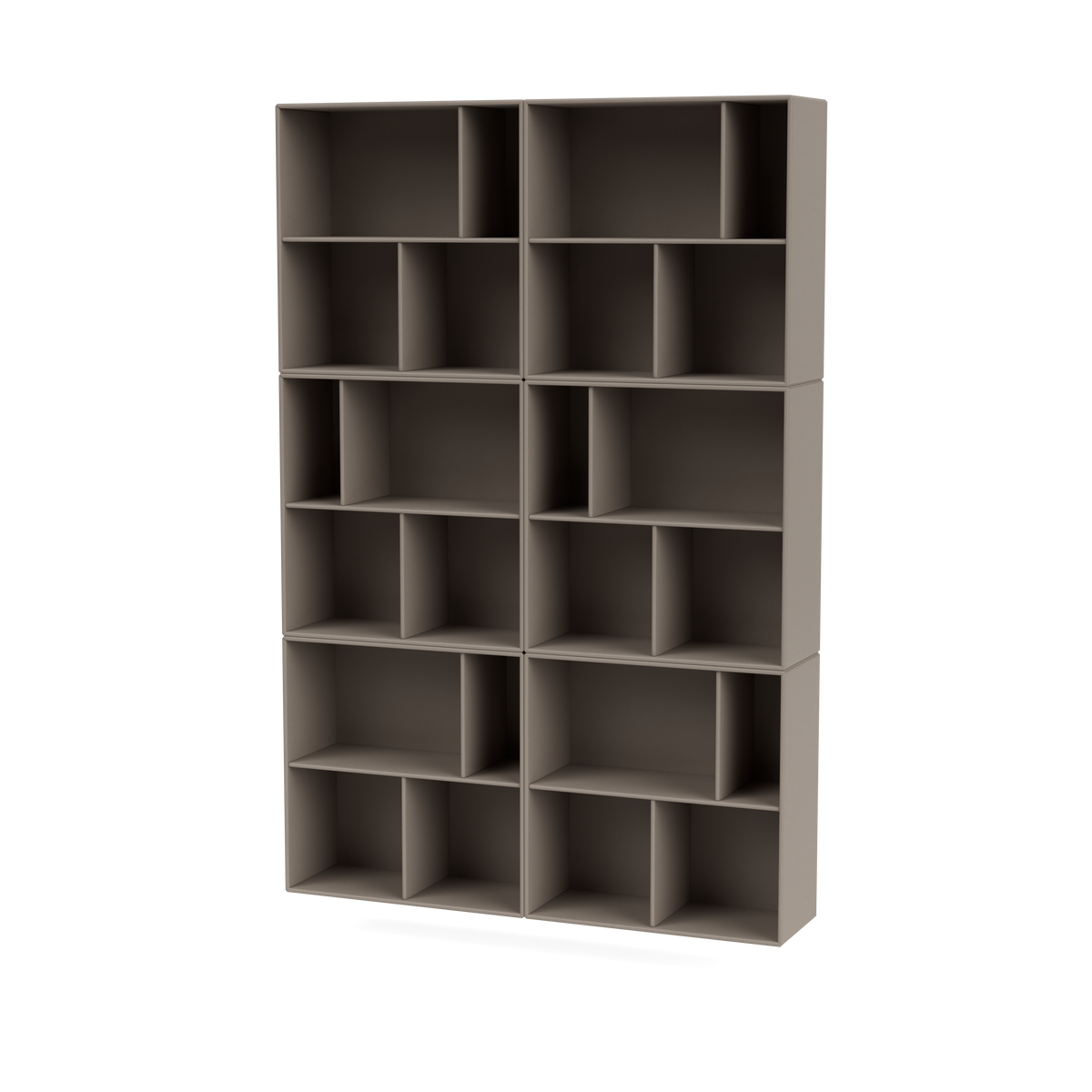 Bibliothèque Read Quick Ship, laque 141 Truffle, suspendu au mur, packshot Montana