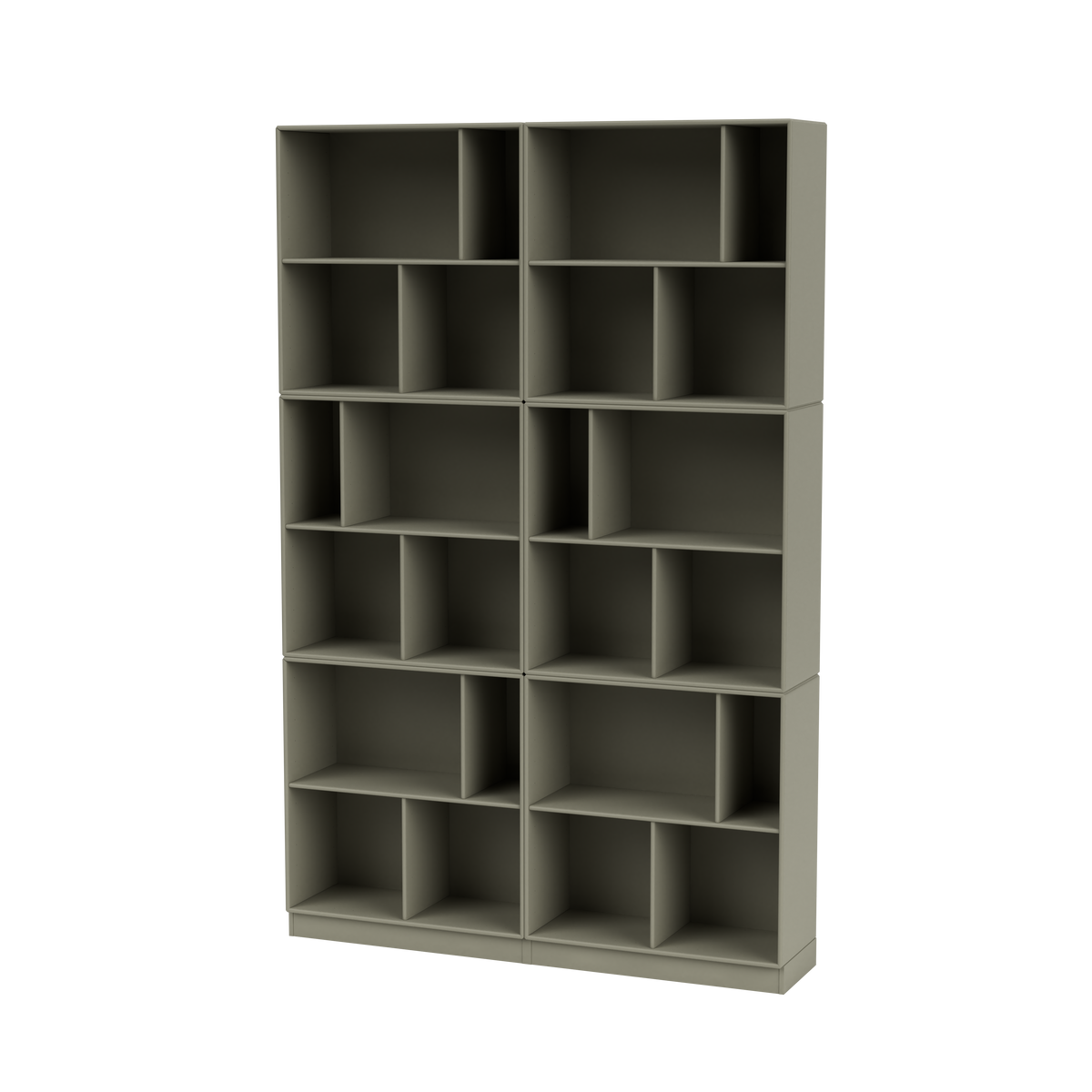 Bibliothèque Read Quick Ship, laque 144 Fennel, sur socle de 7 cm, packshot Montana