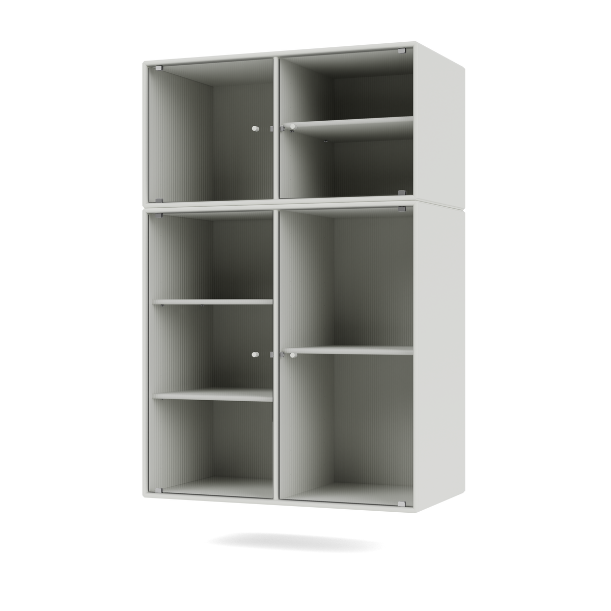 Vitrine Ripple III Quick Ship, laque 09 Nordic, suspendu au mur, packshot Montana