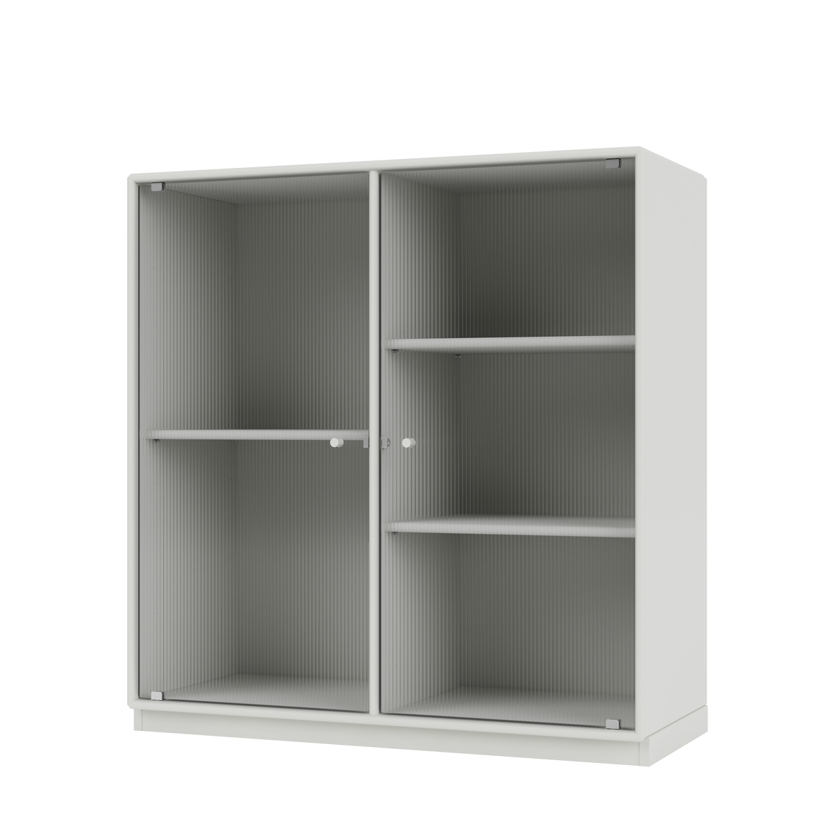 Vitrine Ripple II Quick Ship, laque 09 Nordic, sur socle de 3 cm, packshot Montana