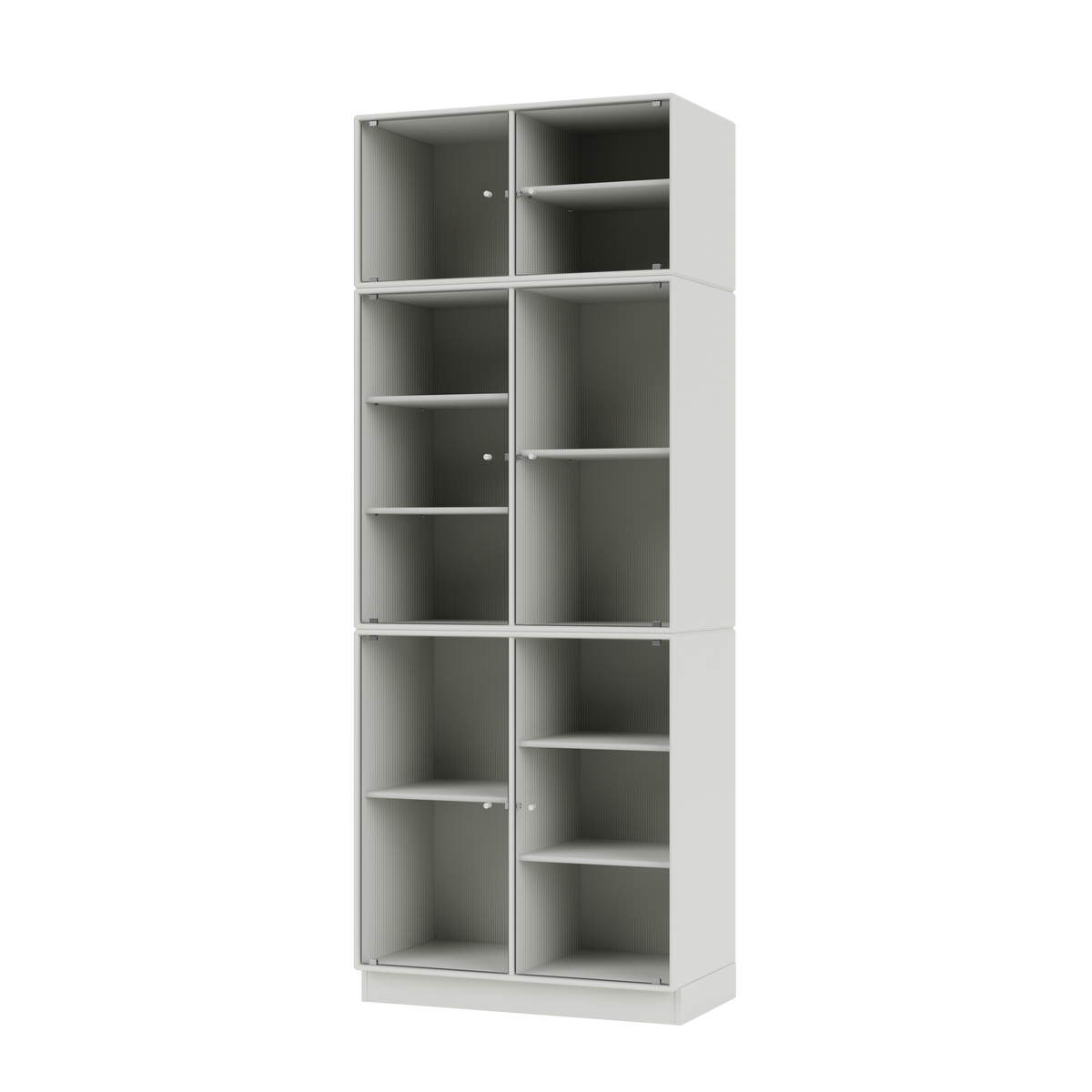 Vitrine Ripple IV Quick Ship, laque 09 Nordic, sur socle de 7 cm, packshot Montana