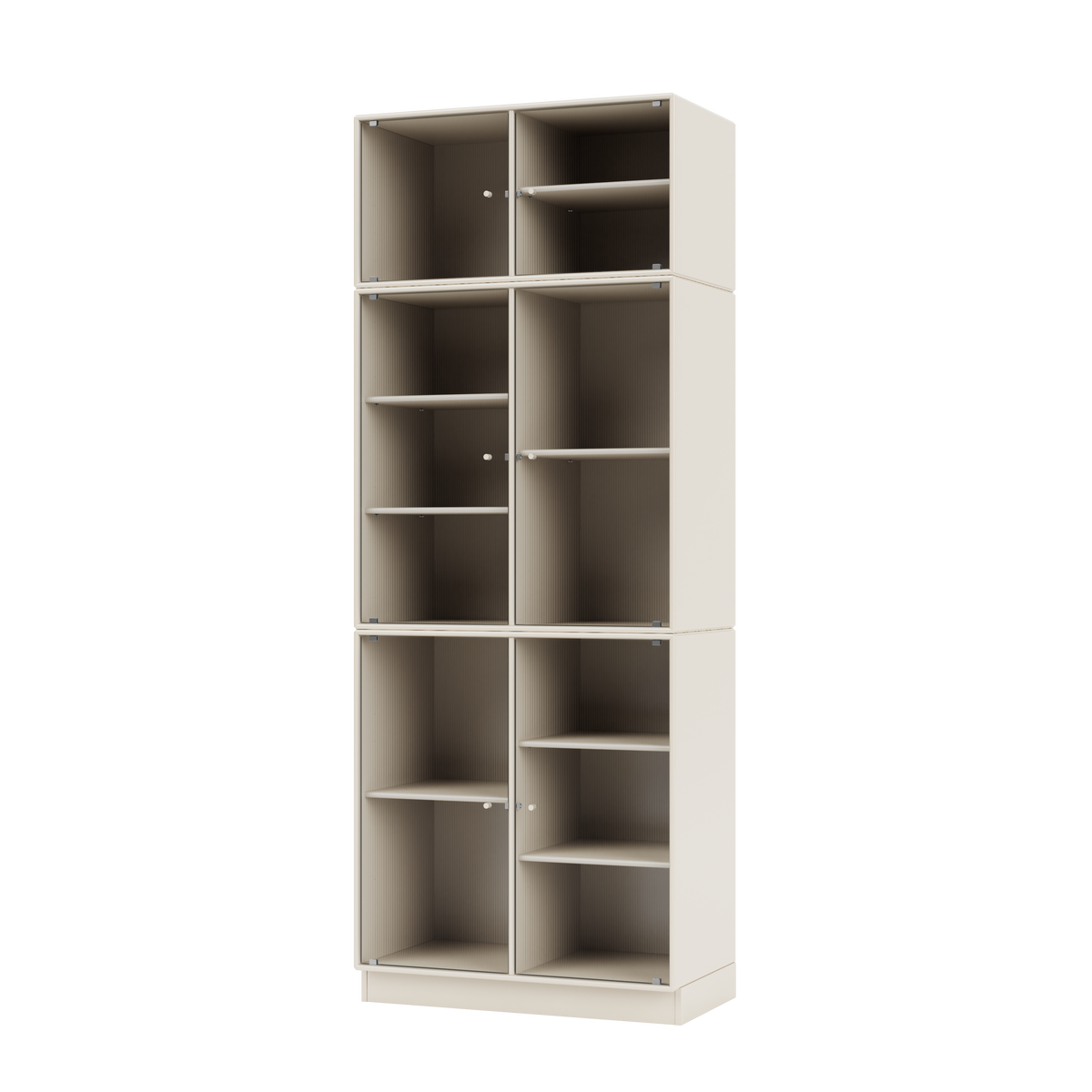 Vitrine Ripple IV Quick Ship, laque 158 Oat, sur socle de 7 cm, packshot Montana