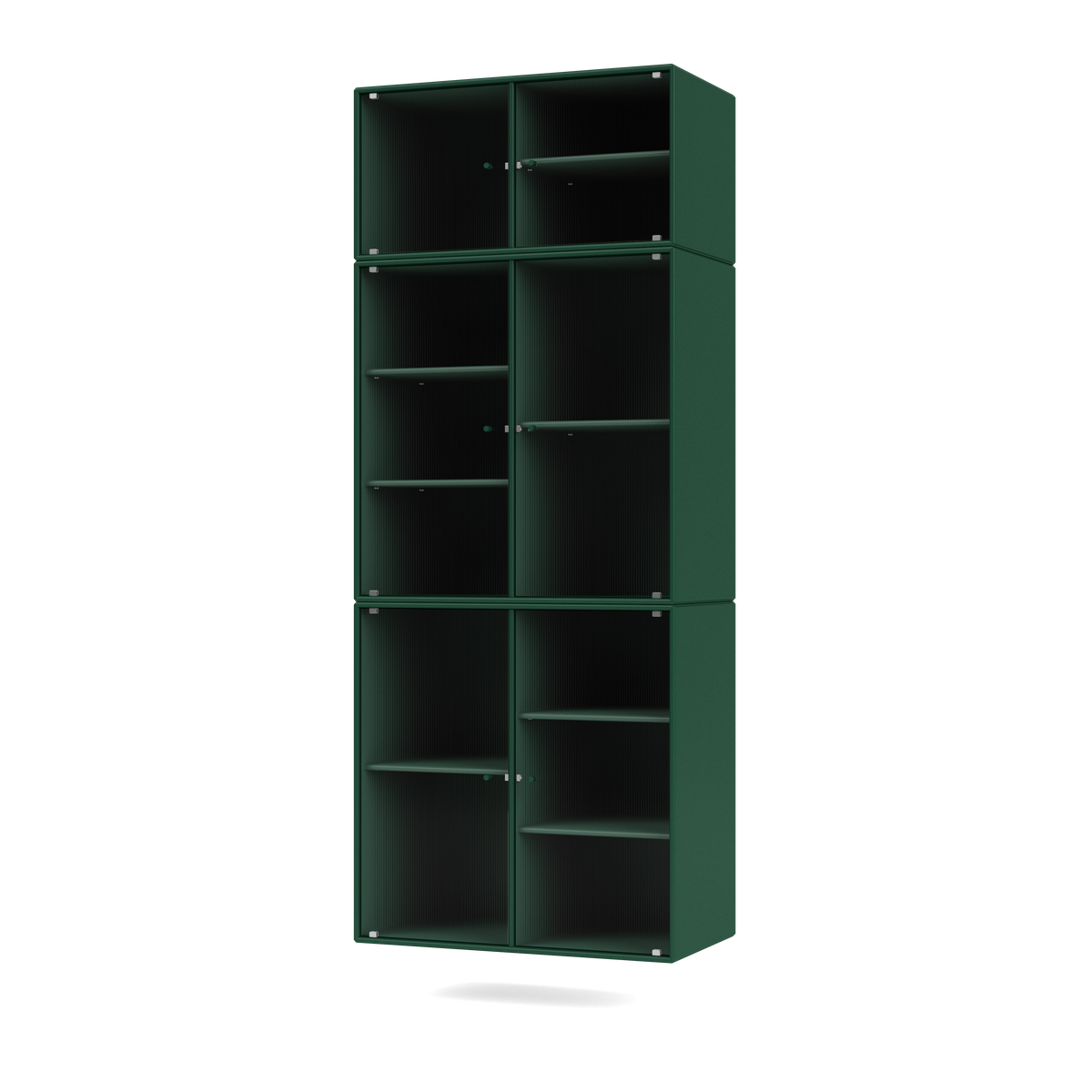 Vitrine Ripple IV Quick Ship, laque 136 Pine, suspendu au mur, packshot Montana
