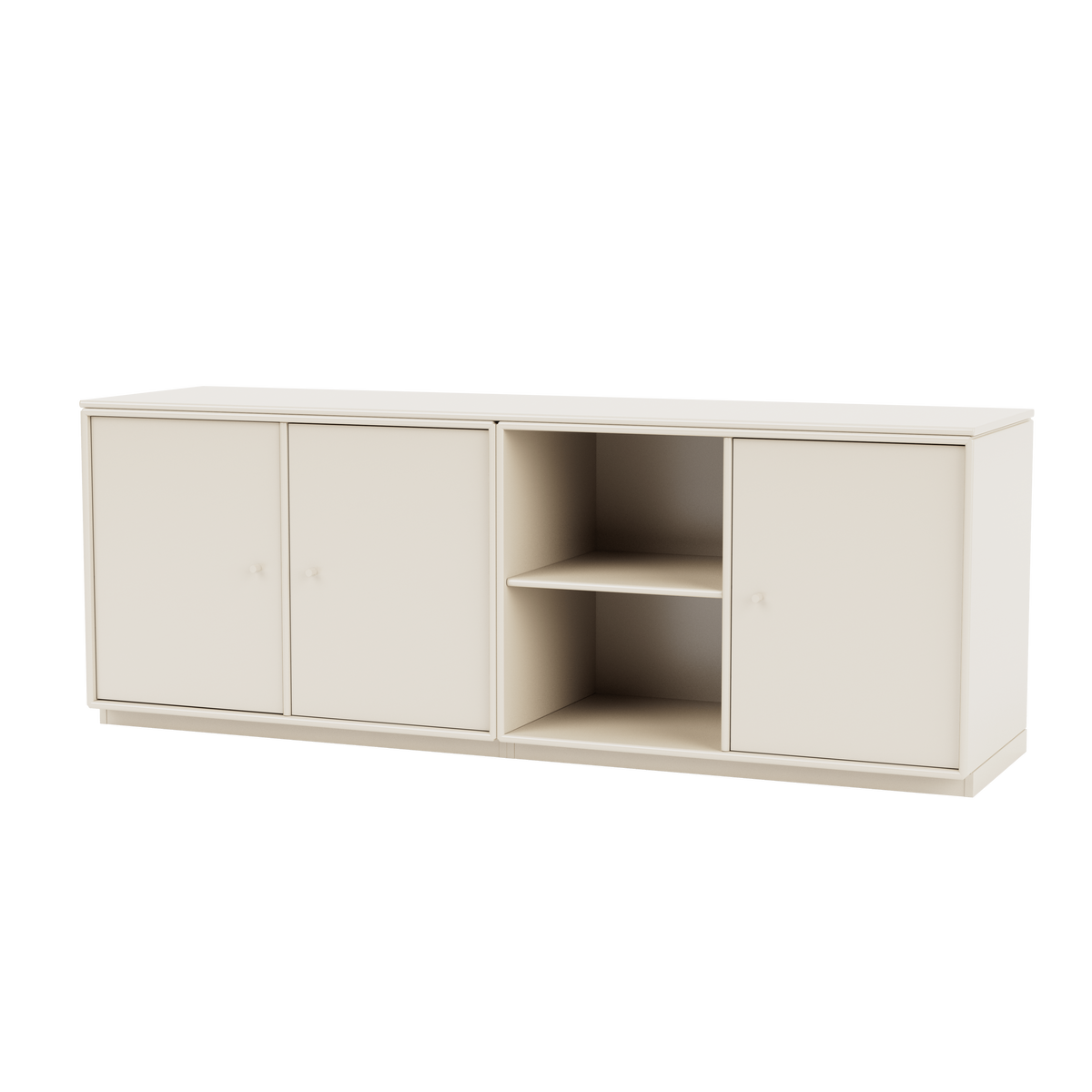 Meuble bas Save Quick Ship, laque 158 Oat, sur socle de 3 cm, packshot Montana