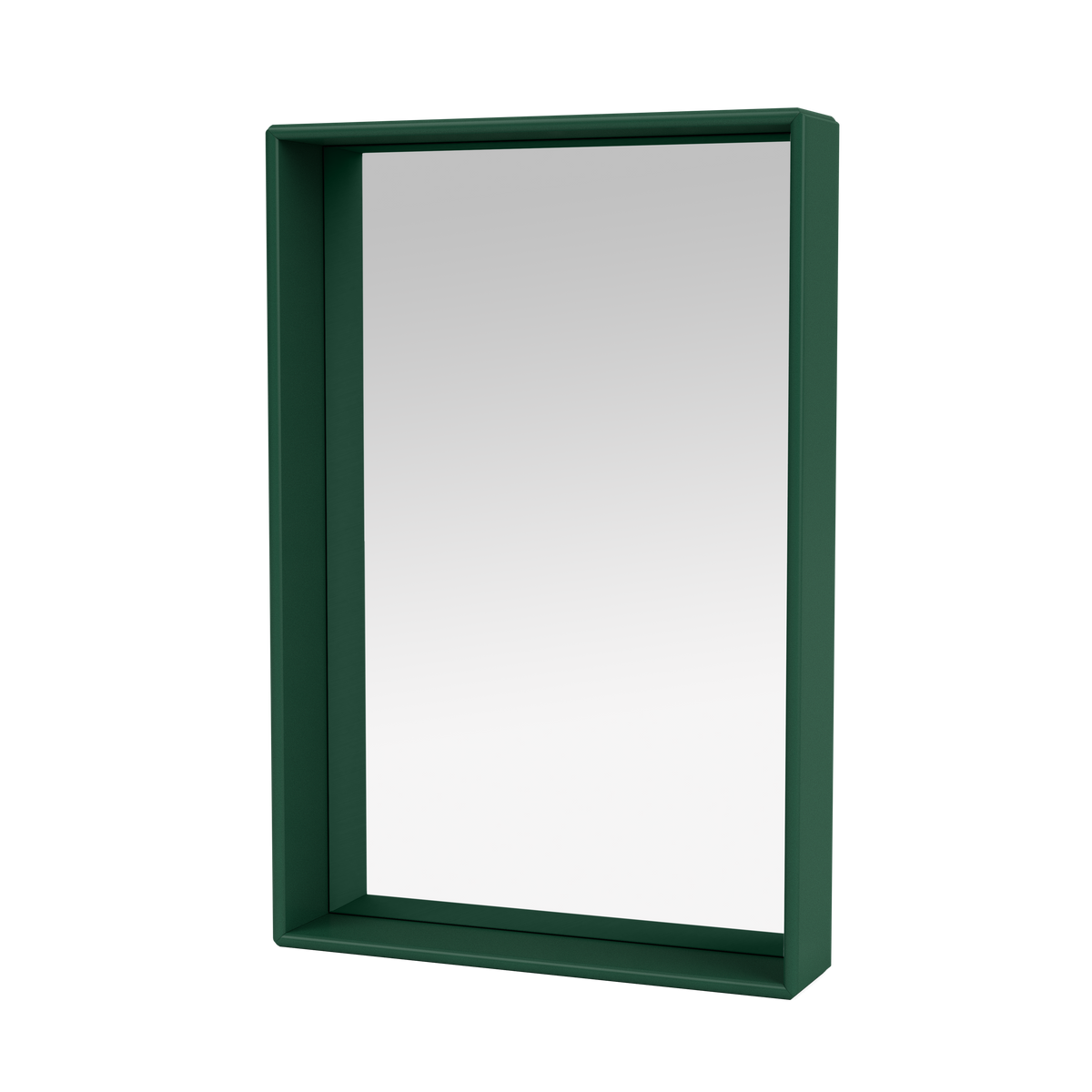 Miroir Colour Frame SHELFIE Montana, cadre laqué 136 Pine, vue de trois quarts sur fond blanc