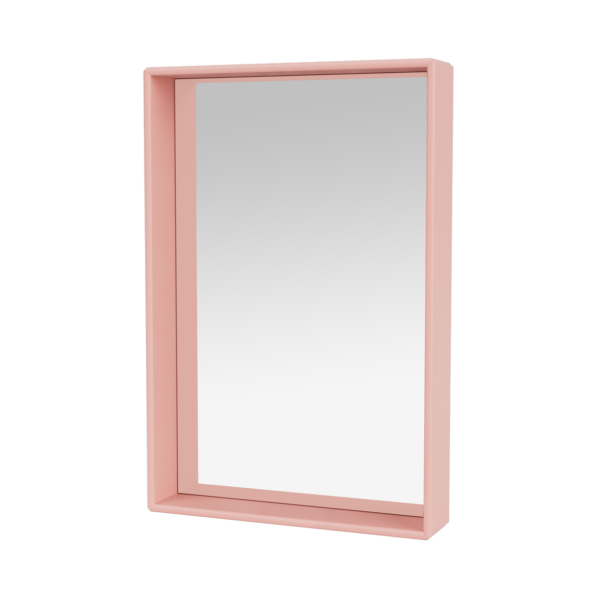 Miroir Colour Frame SHELFIE Montana, cadre laqué 167 Ruby, vue de trois quarts sur fond blanc