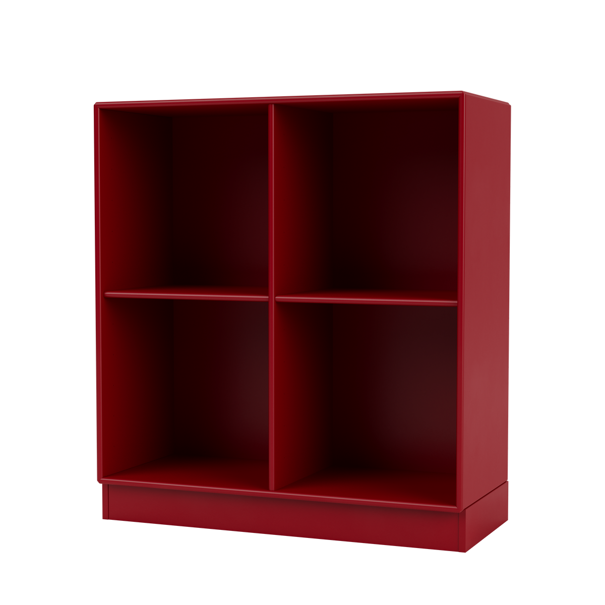 Module de Rangement Show par Peter J. Lassen, laque 165 Beetroot, sur socle de 7 cm, packshot Montana