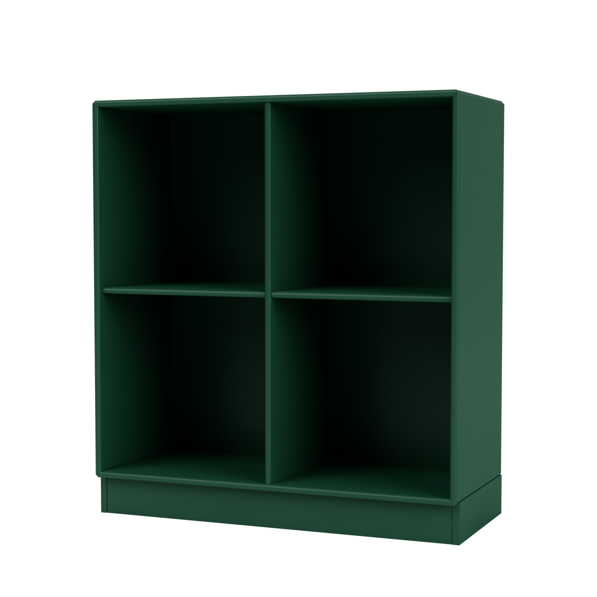 Bibliothèque Show Quick Ship, laque 136 Pine, sur socle de 7 cm, packshot Montana