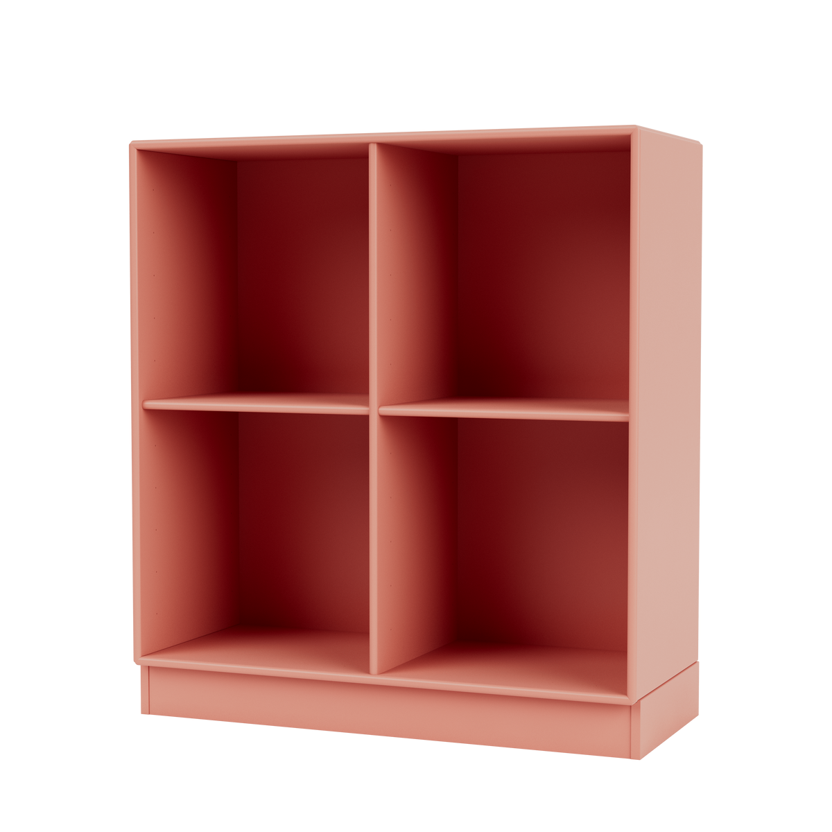 Module de Rangement Show par Peter J. Lassen, laque 151 Rhubarb, sur socle de 7 cm, packshot Montana