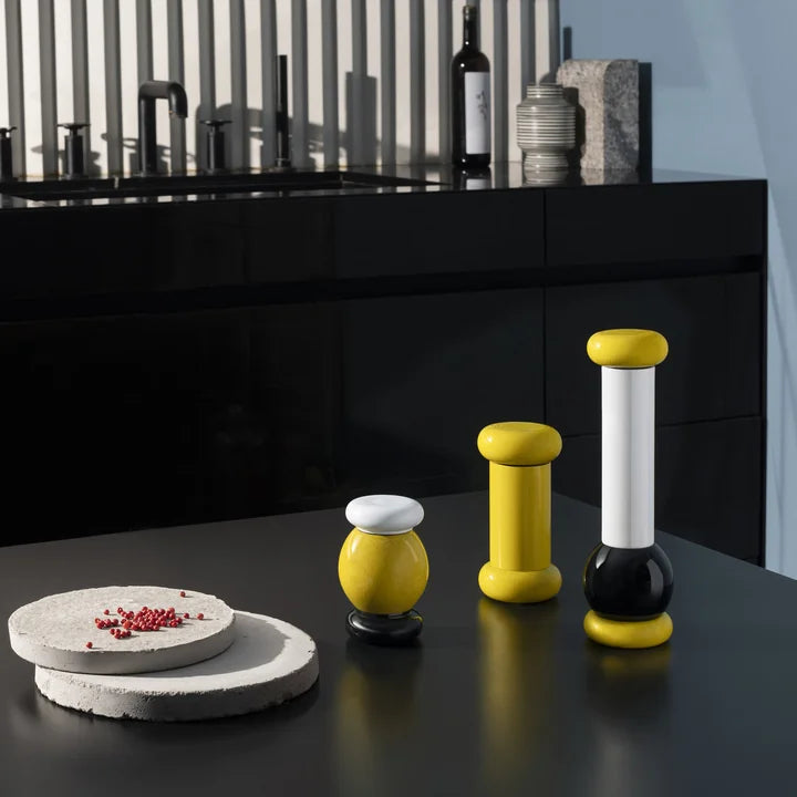 Moulin à épices jaune par Ettore Sottsass - Alessi-The Woods Gallery