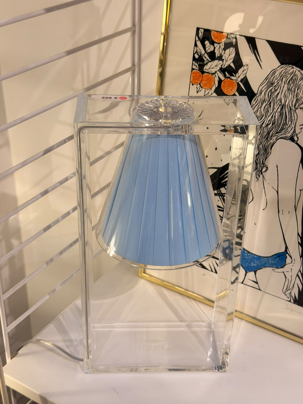 Lampe de table Light-Air Tissu bleu ciel - Kartell - modèle d&