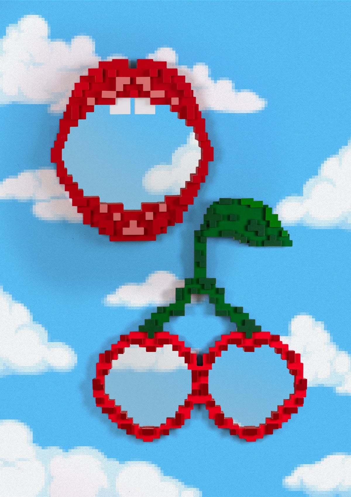 Miroir Pixel Mirror Cherries de Roberto Bruno - Seletti-vue 4-The Woods Gallery