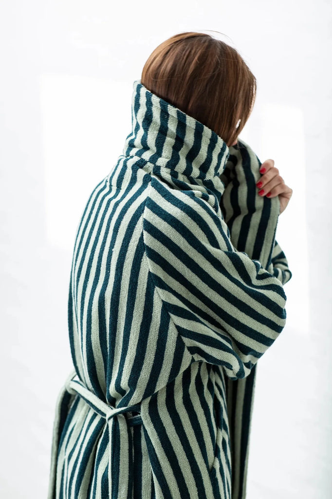 Peignoir de bain Naram - Bongusta-L/XL-Vert mousse de mer et sarcelle profonde-The Woods Gallery