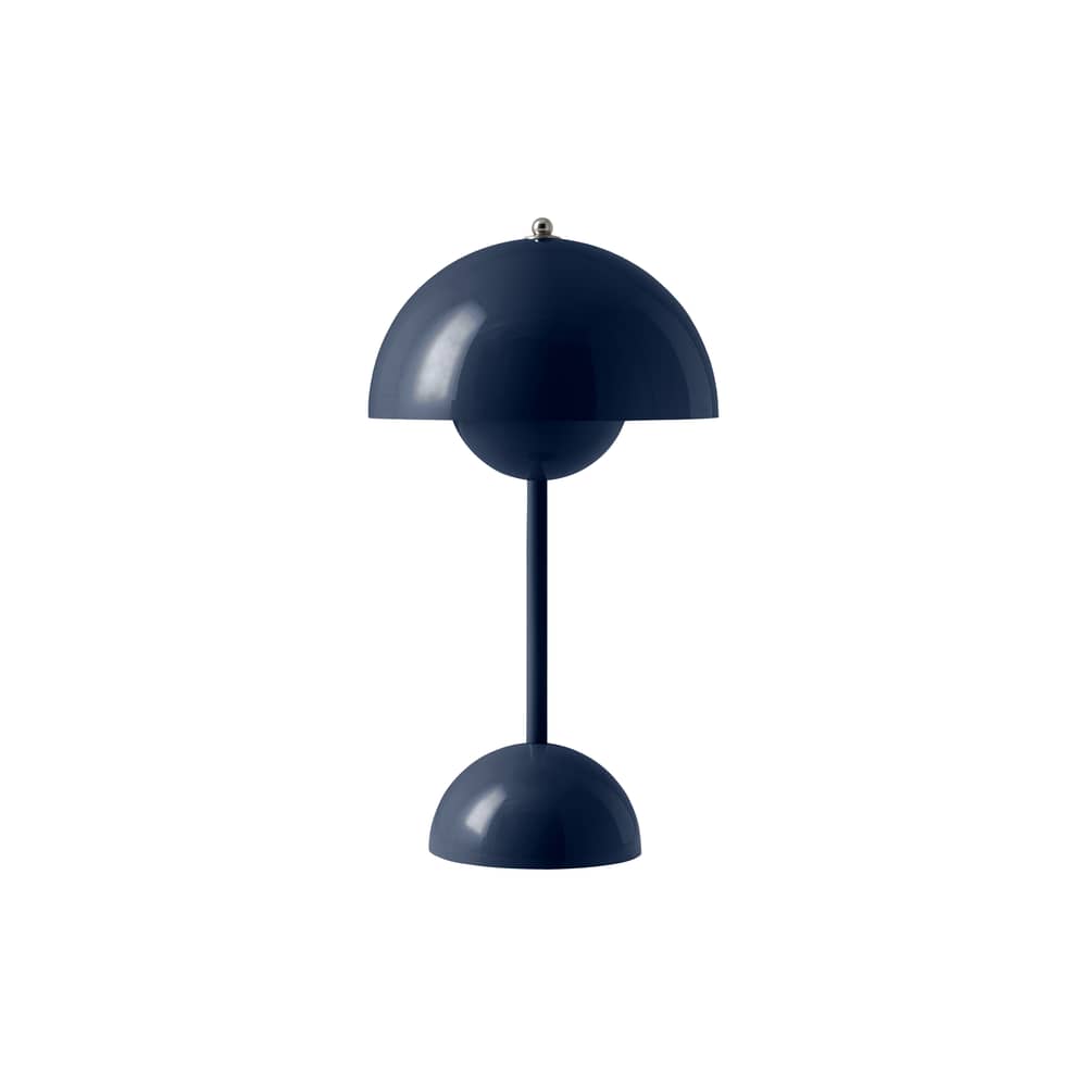 Petite lampe de table Flowerpot VP9 de Verner Panton - &amp;Tradition-Bleu acier-The Woods Gallery