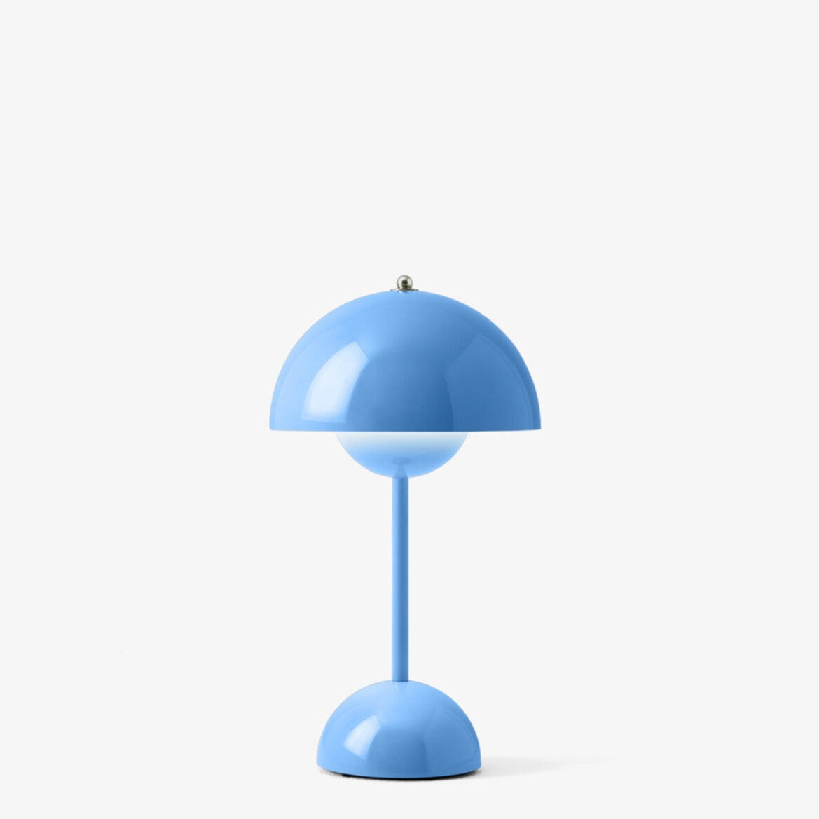Petite lampe de table Flowerpot VP9 de Verner Panton - &amp;Tradition-Bleu piscine-The Woods Gallery