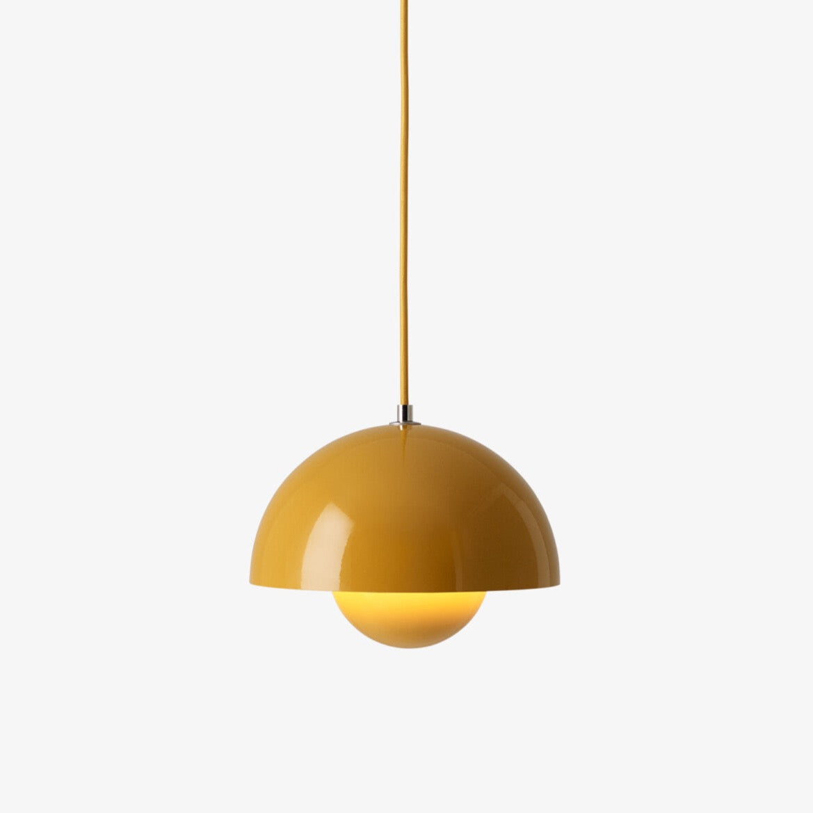 Petite suspension Flowerpot VP1 de Verner Panton - &amp;Tradition-Moutarde-The Woods Gallery