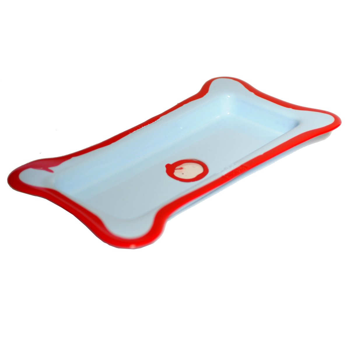 Plateau Rectangulaire Try Tray - Bleu Pastel Mat Et Corail de Gaetano Pesce - Fish Design-S-The Woods Gallery