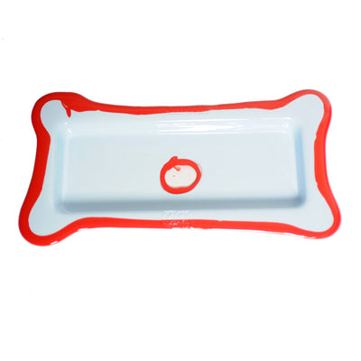 Plateau Rectangulaire Try Tray - Bleu Pastel Mat Et Corail de Gaetano Pesce - Fish Design-S-The Woods Gallery