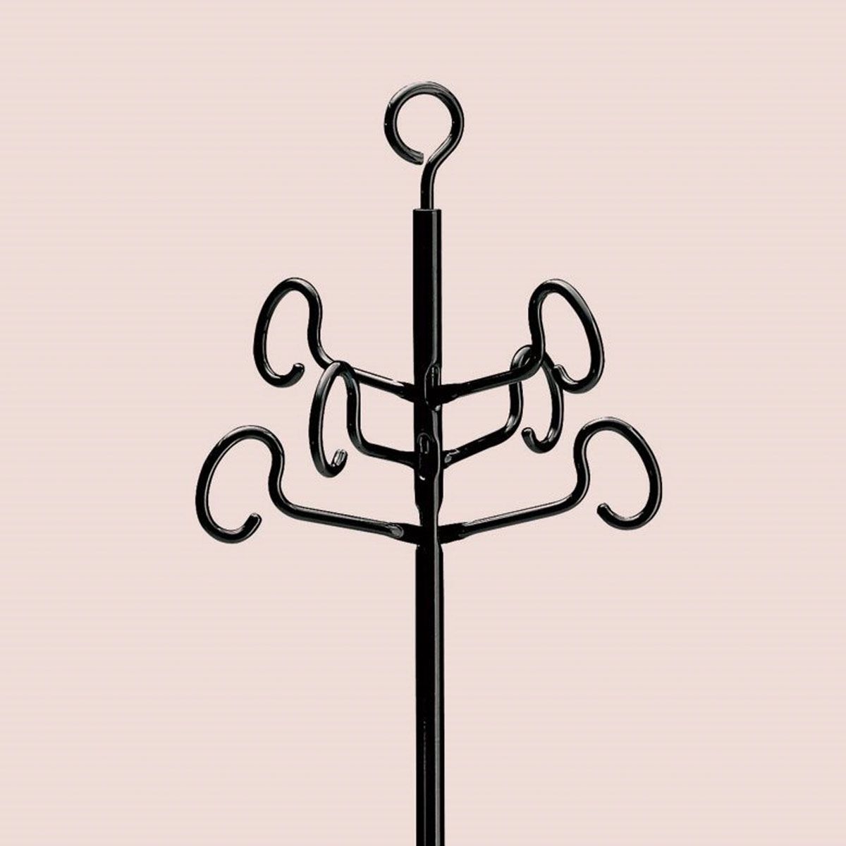 Porte-Manteaux Servomanto de Achille Castiglioni - Zanotta-vue de face sur fond rose-The Woods Gallery