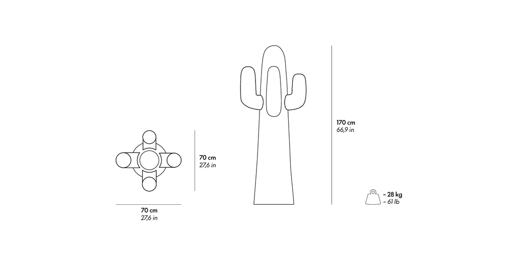 Porte manteau, sculpture Boring Cactus de Drocco / Mello - Gufram-The Woods Gallery