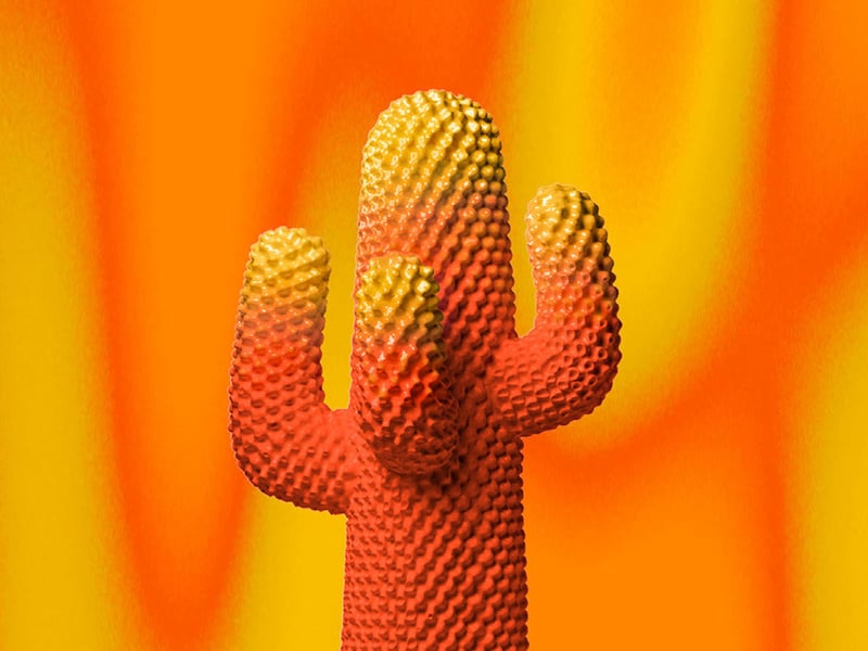 Porte manteau, sculpture Cactus Infrared de Drocco &amp; Mello - Gufram-The Woods Gallery