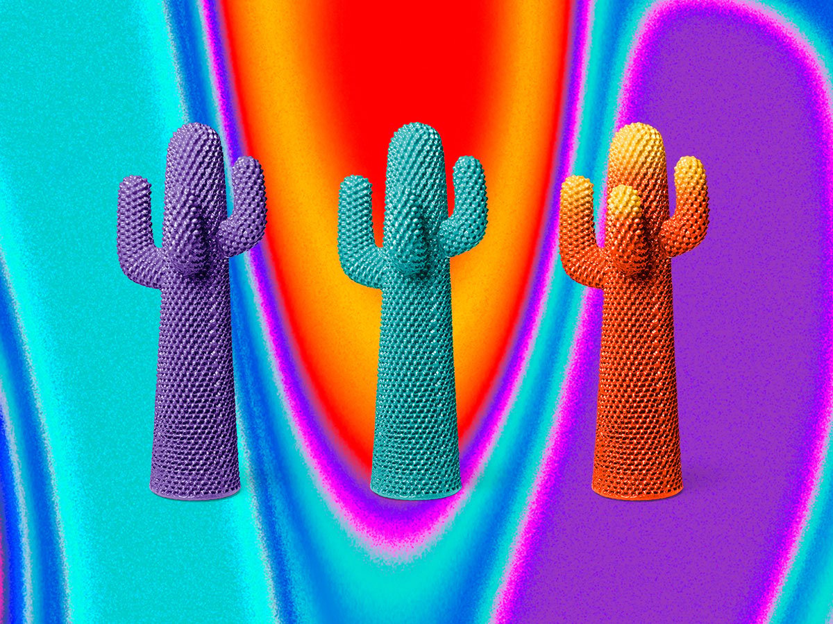 Porte manteau, sculpture Cactus Ultraviolet de Drocco &amp; Mello - Gufram-The Woods Gallery