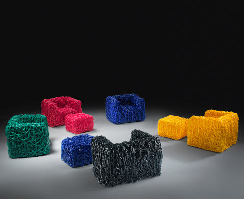 Pouf Senzafine par Gaetano Pesce - Meritalia-Noir-The Woods Gallery