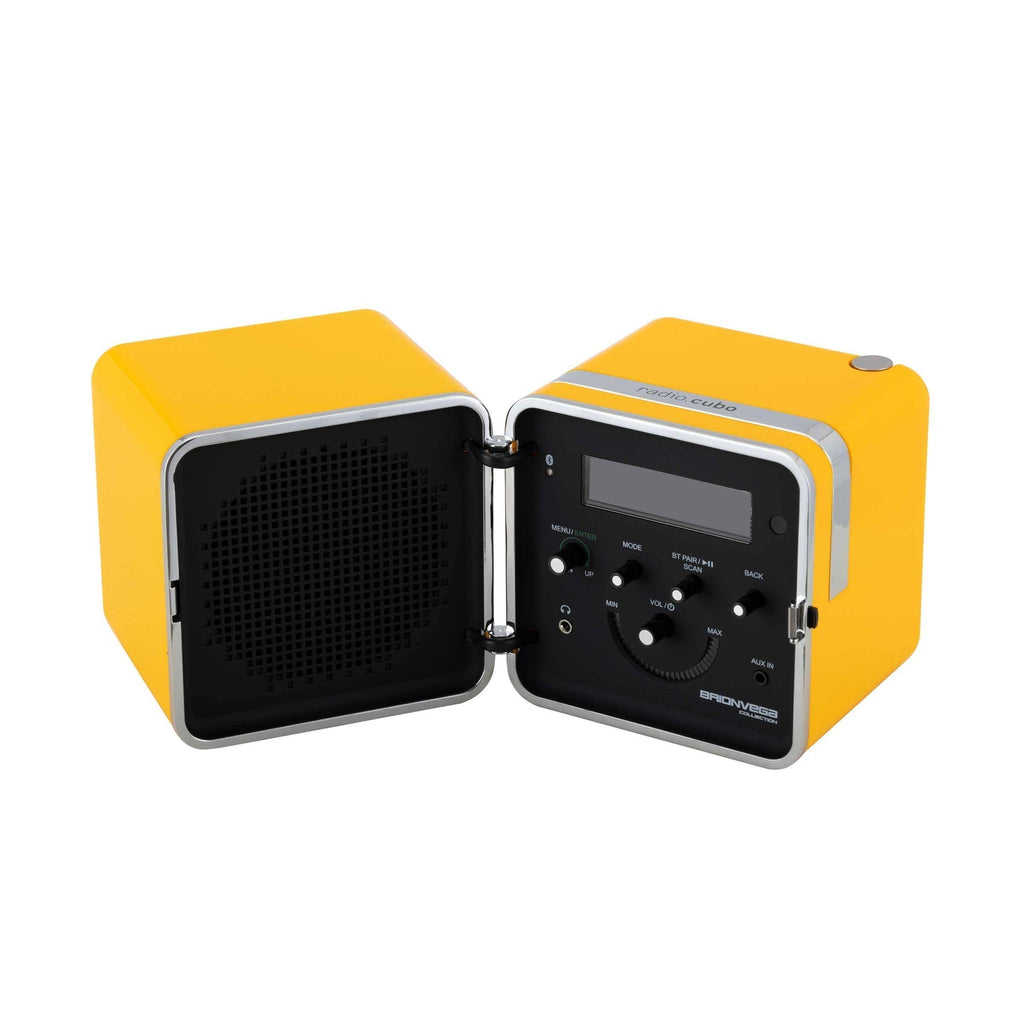 Radio Bluetooth CUBO 50° - Brionvega : Design par Sapper & Zanuso-Jaune-The Woods Gallery