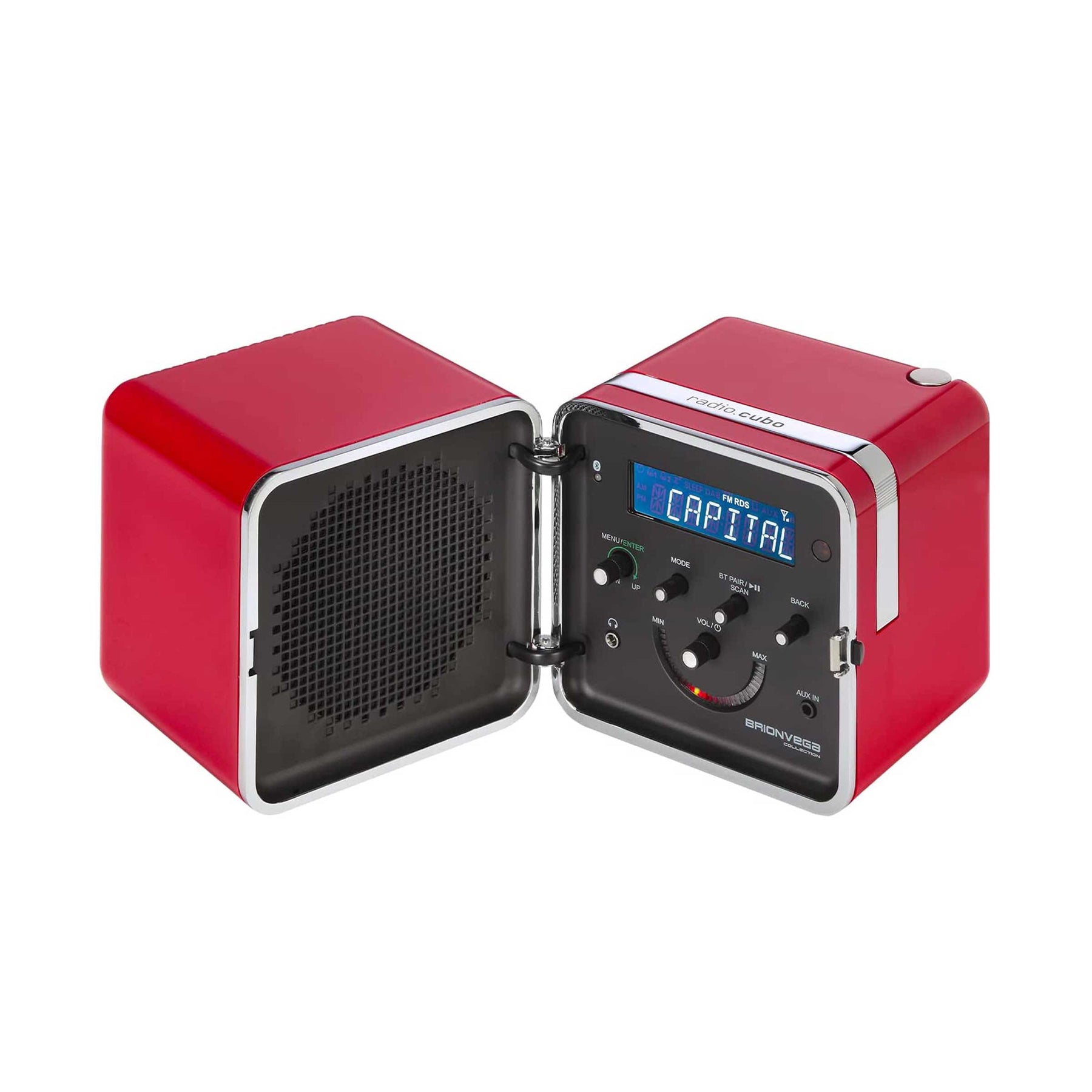 Radio Bluetooth CUBO 50° - Brionvega : Design par Sapper & Zanuso-Rouge-The Woods Gallery