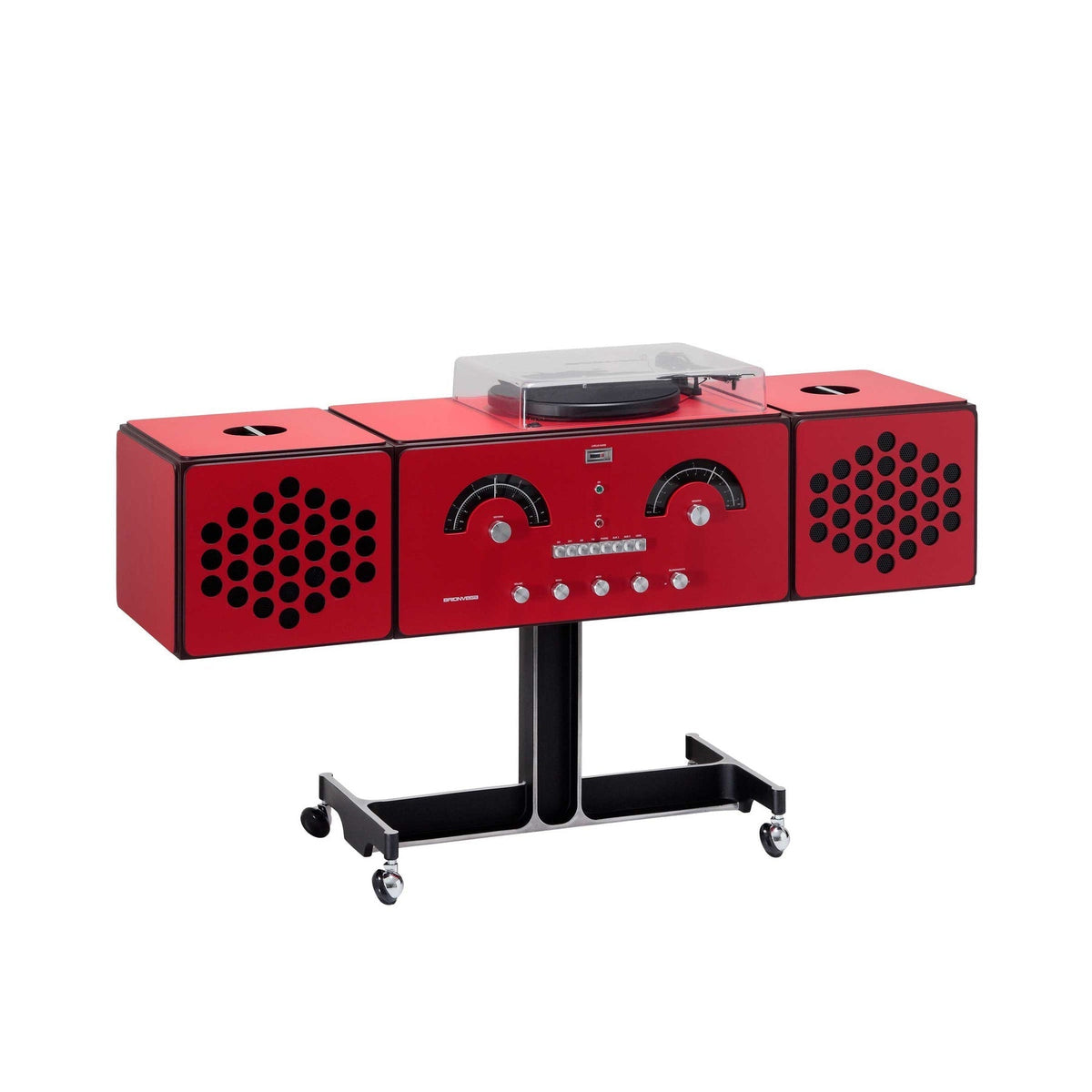 Radiofonografo - Brionvega : Design par Achille et Pier Giacomo Castiglioni-Rouge-The Woods Gallery