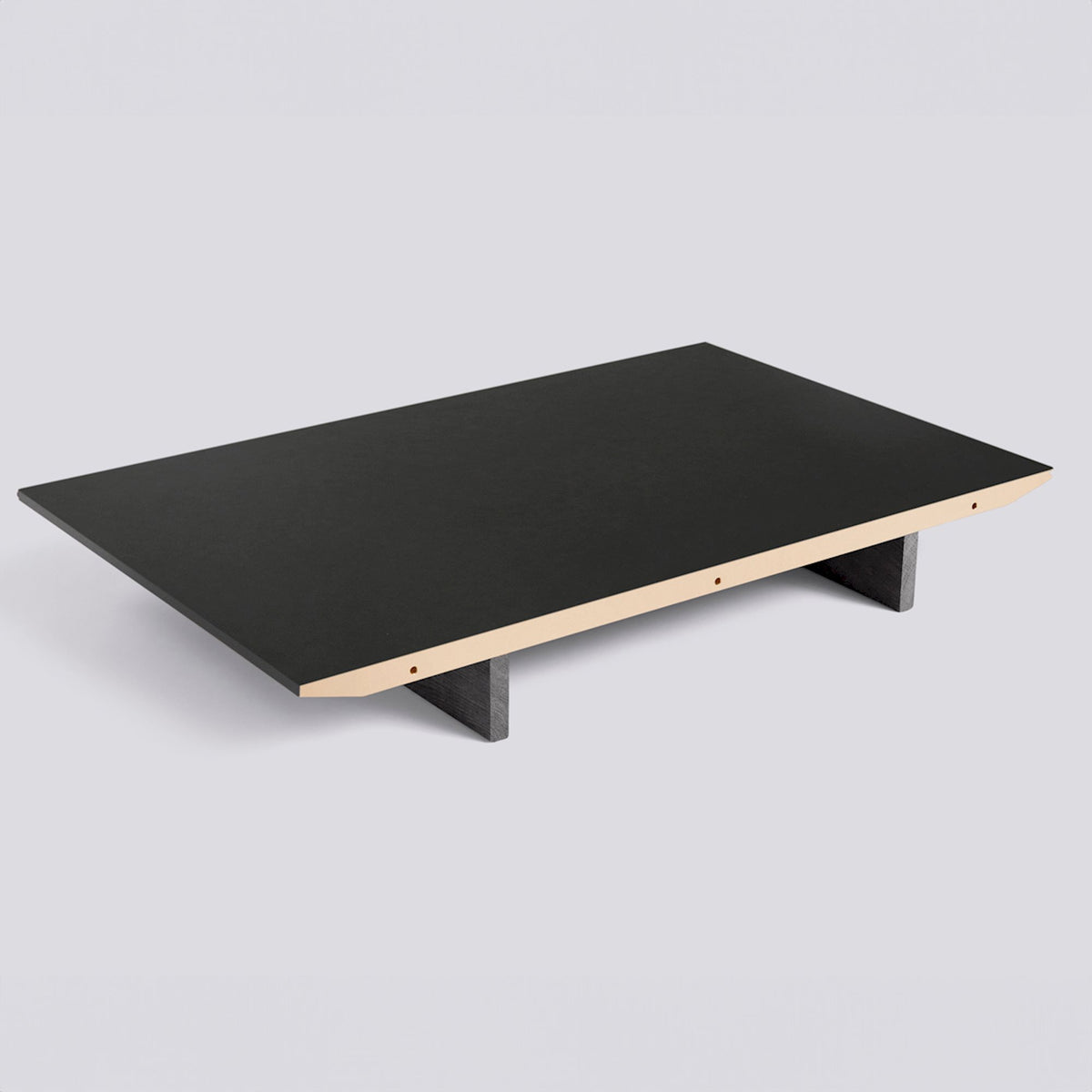Rallonge pour table CPH 30 de Ronan et Erwan Bouroullec - Hay-50 x 80 cm (table L 160) - Chêne laqué noir, plateau linoléum noir-The Woods Gallery