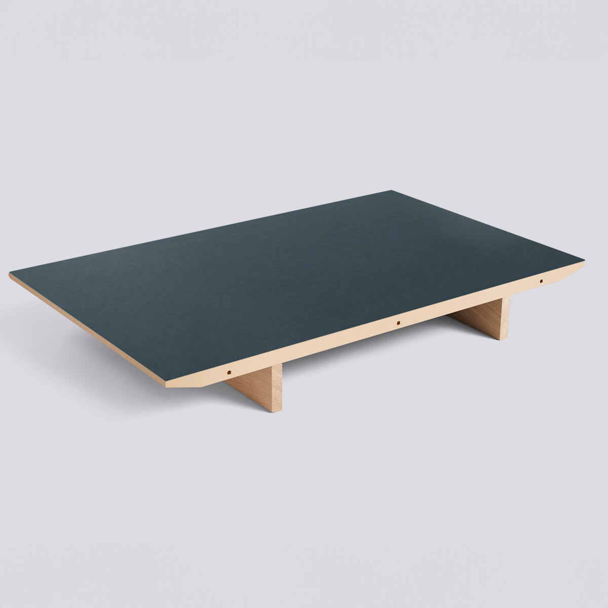 Rallonge pour table CPH 30 de Ronan et Erwan Bouroullec - Hay-50 x 80 cm (table L 160) - Chêne laqué, plateau linoléum bleu fumé-The Woods Gallery