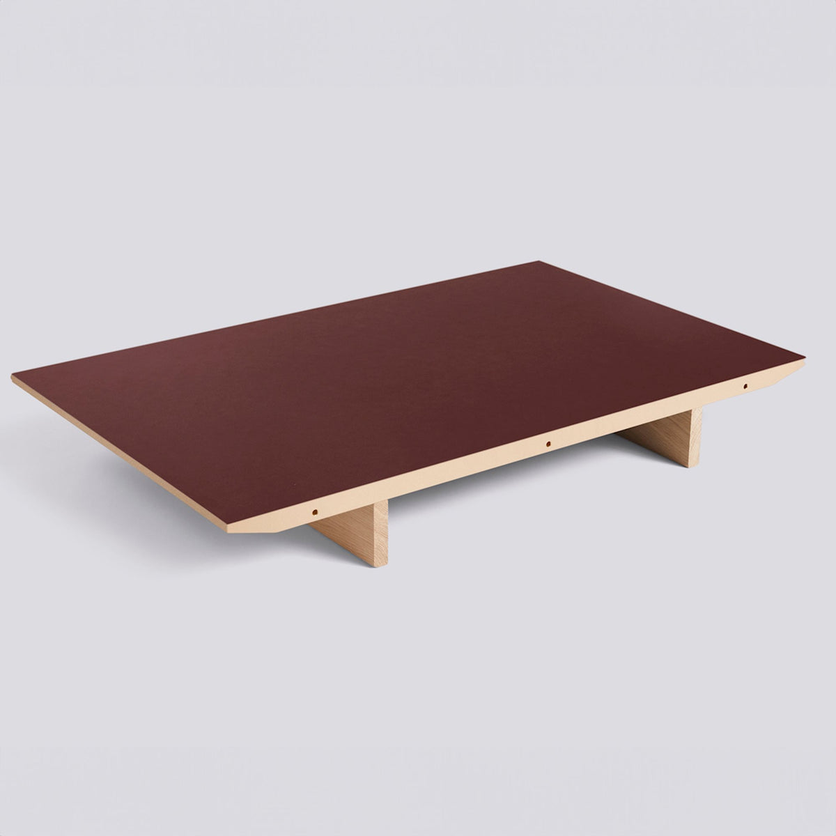 Rallonge pour table CPH 30 de Ronan et Erwan Bouroullec - Hay-50 x 80 cm (table L 160) - Chêne laqué, plateau linoléum bordeaux-The Woods Gallery