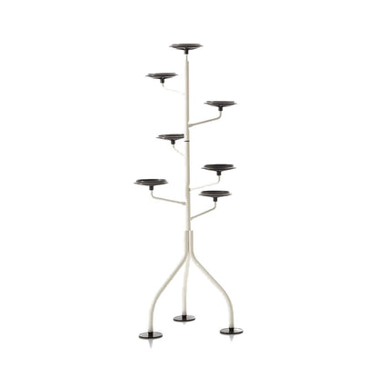 Rangement Albero jardinière par Achille Castiglioni - Zanotta-plateaux étagés blancs sur trois pieds-The Woods Gallery