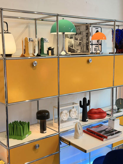 Rangement Home Office coloris Jaune Or et Blanc pur - USM Haller - Meuble d&