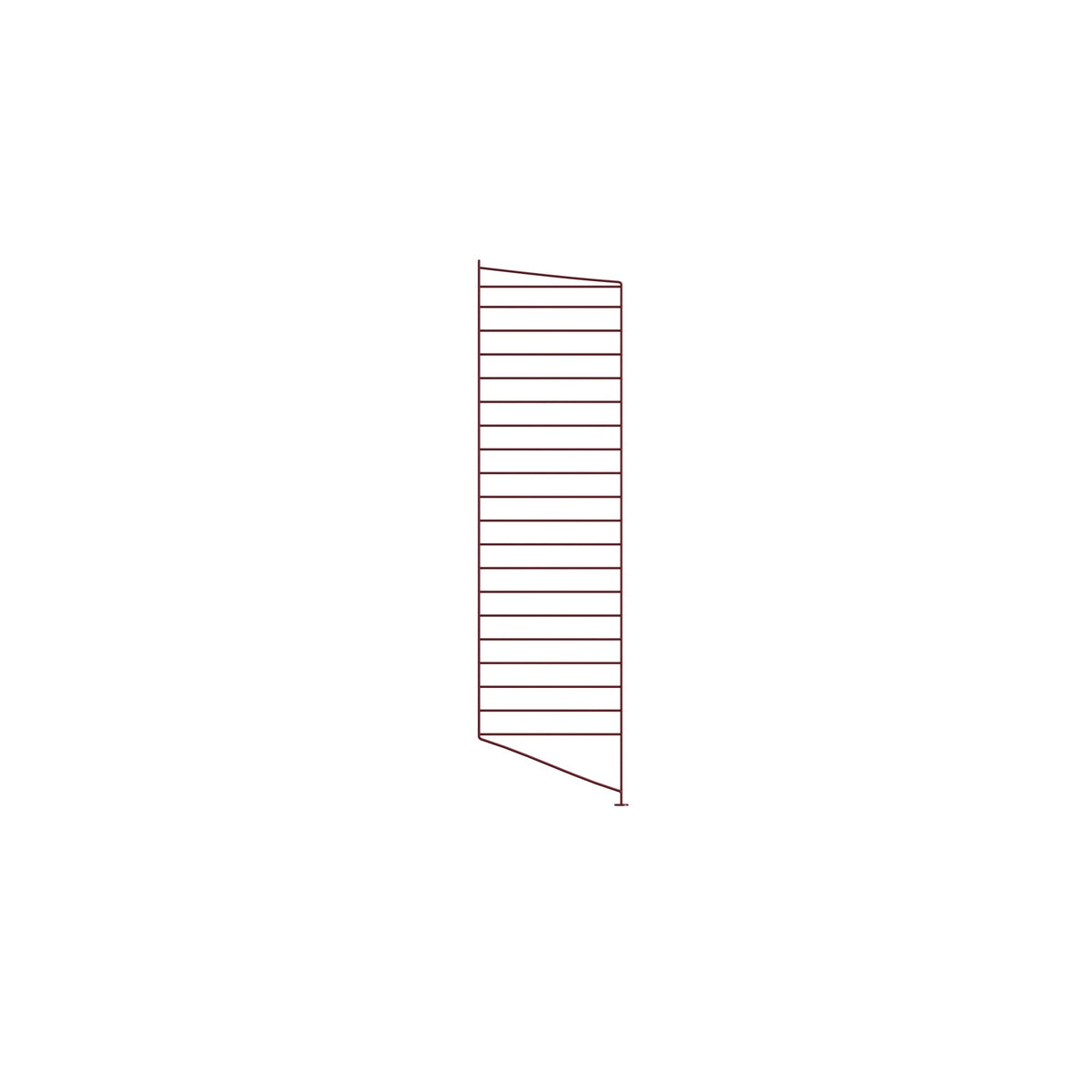 Montants de sol en métal, String Furniture, coloris rouge foncé, 115x30cm, Set de 2, packshot sur fond blanc