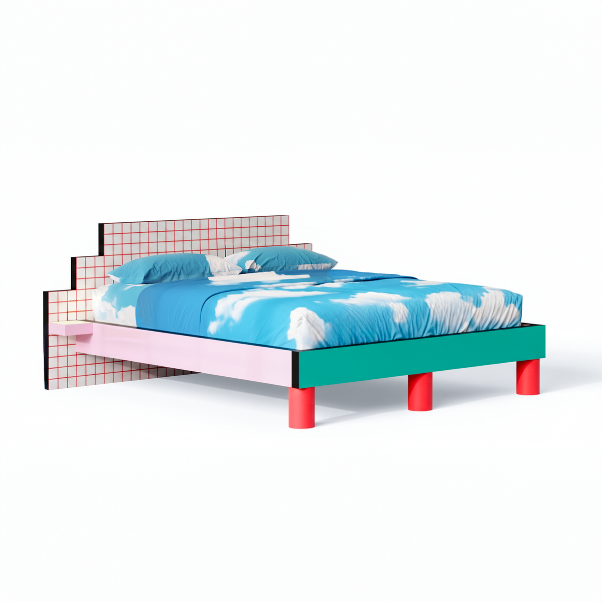 Lit Super Bed Red Grid de Hello Again - Seletti-vue 3-The Woods Gallery