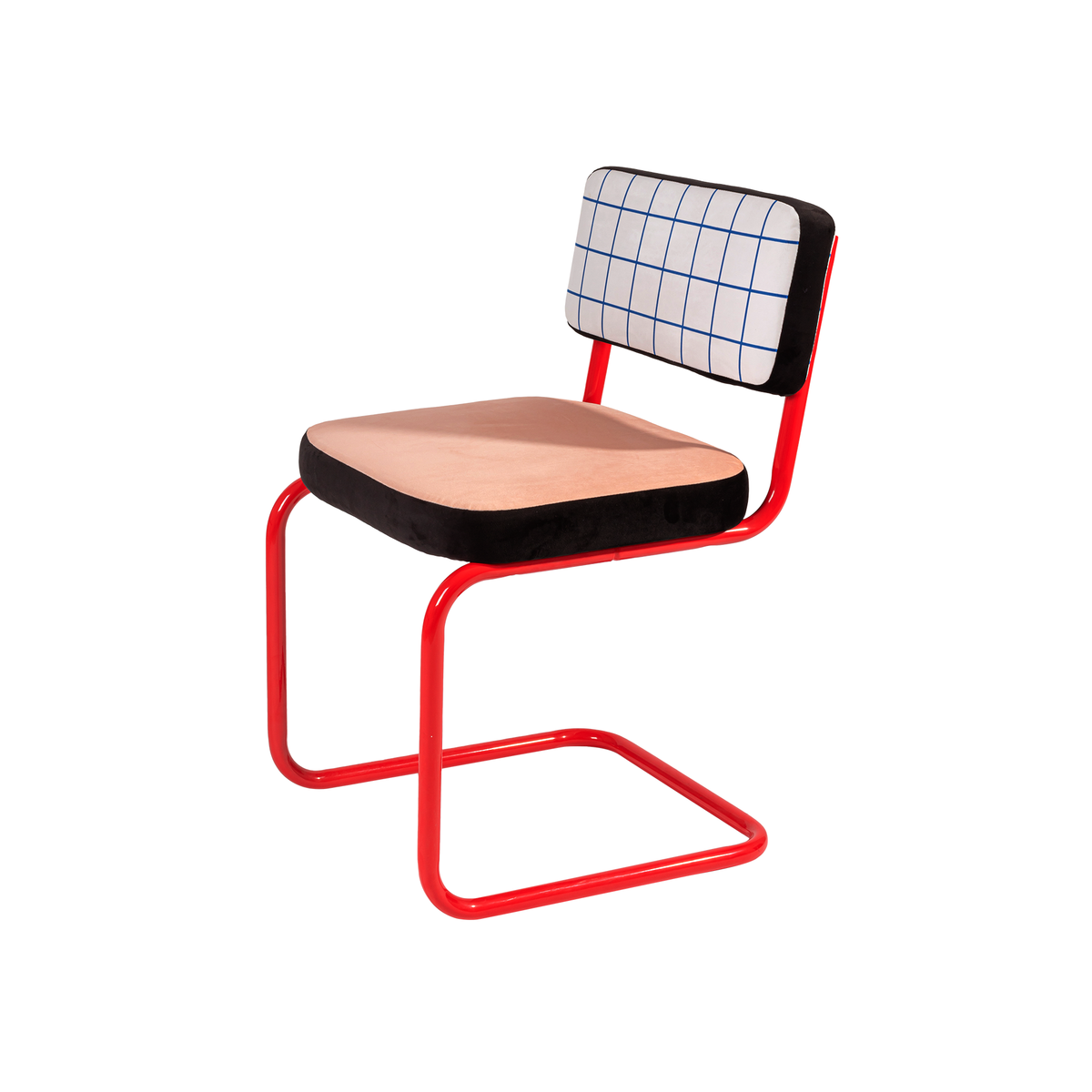 Chaise Super Chair de Hello Again - Seletti-Grille bleue, vue de trois quarts-The Woods Gallery