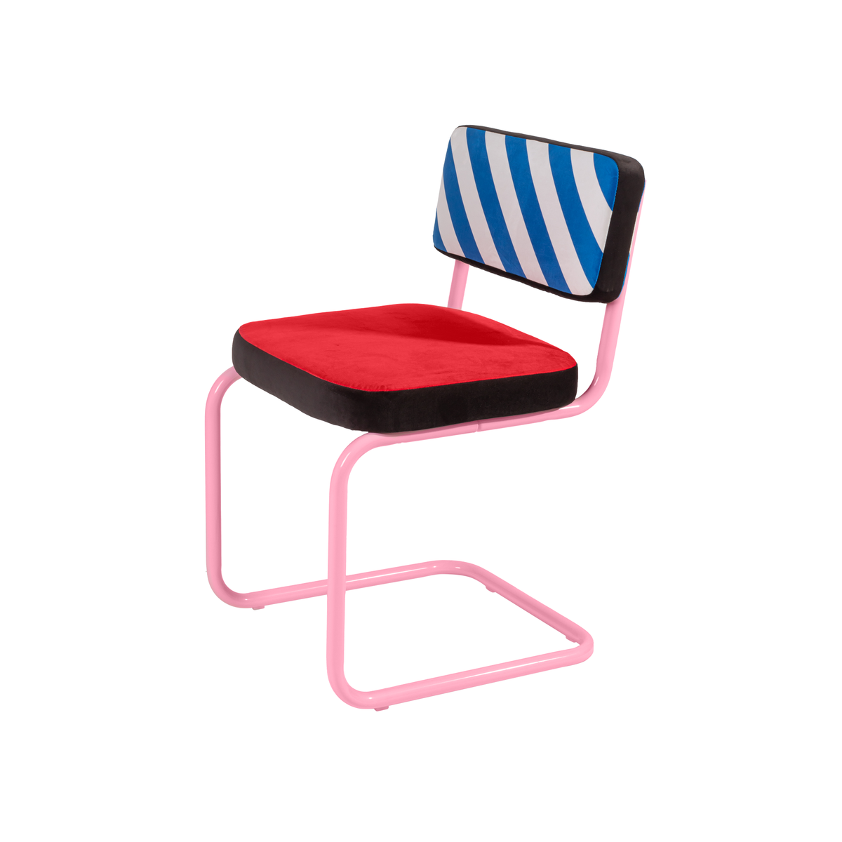Chaise Super Chair de Hello Again - Seletti-Rayures bleues, vue de trois quarts-The Woods Gallery