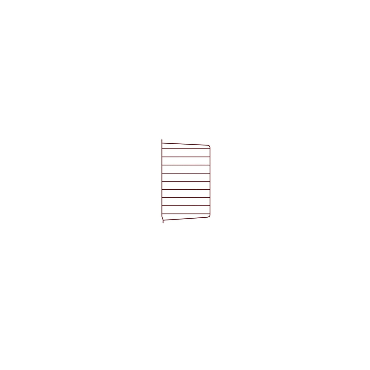 Montant mural en métal, String Furniture, coloris rouge foncé, 50x30cm, Set de 2, packshot sur fond blanc