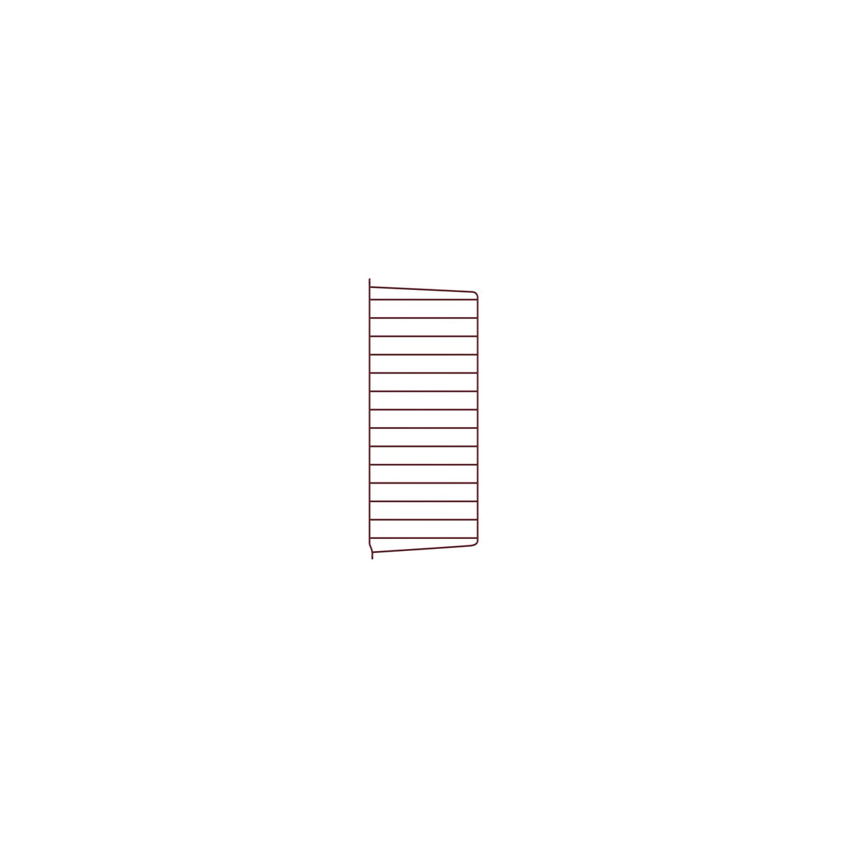 Montant mural en métal, String Furniture, coloris rouge foncé, 75x30cm, A l&