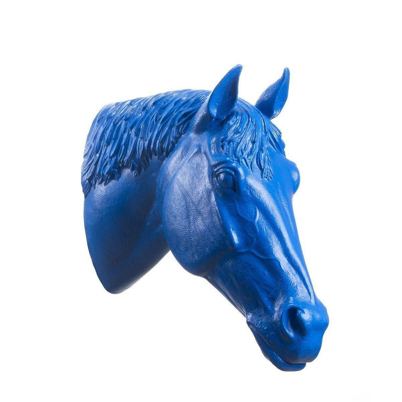 Sculpture Horse Head de Ottmar Hörl - Tête de cheval-Bleu-Unsigned-The Woods Gallery