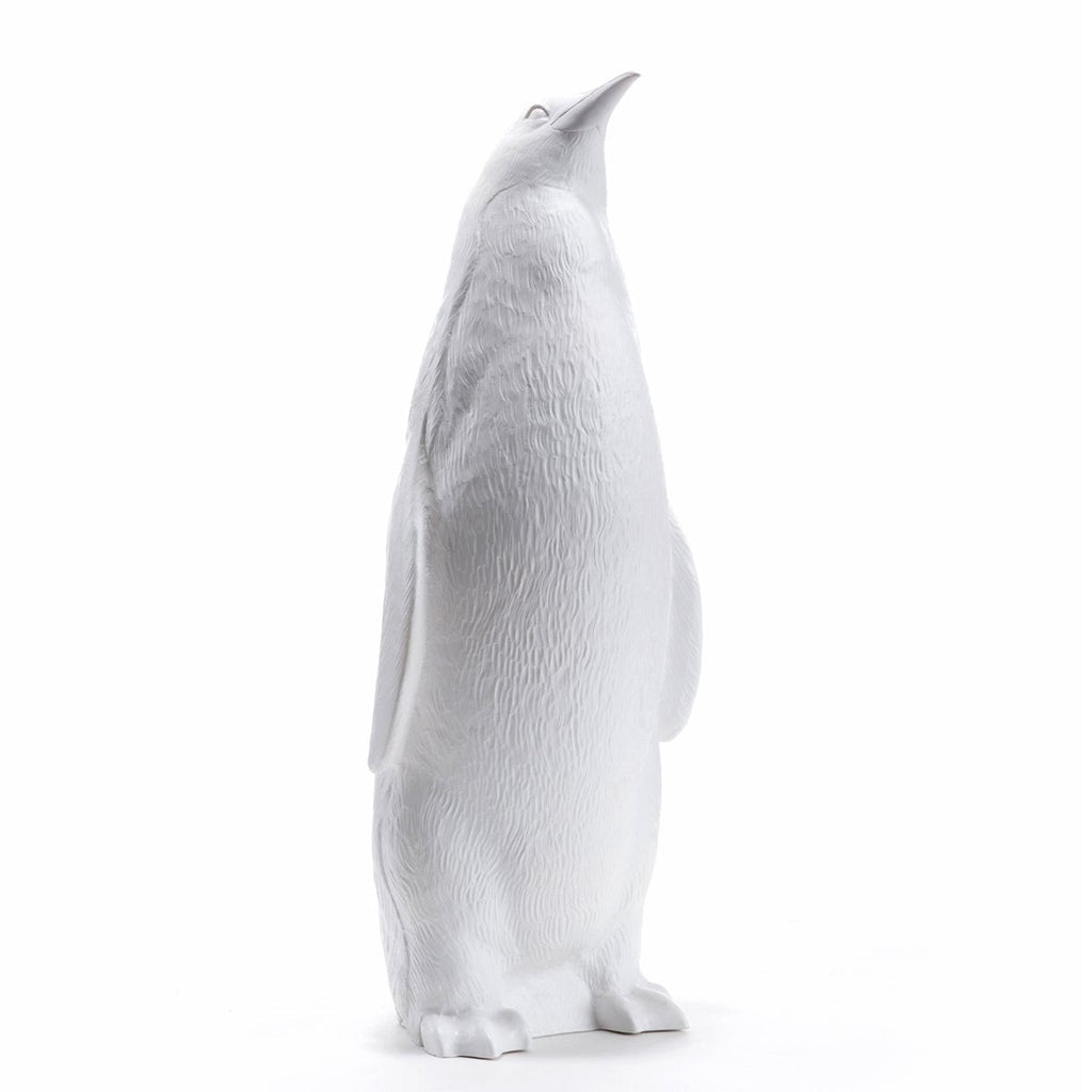Sculpture Penguin head up de Ottmar Hörl - Pingouin tête en haut-Blanc-Unsigned-The Woods Gallery