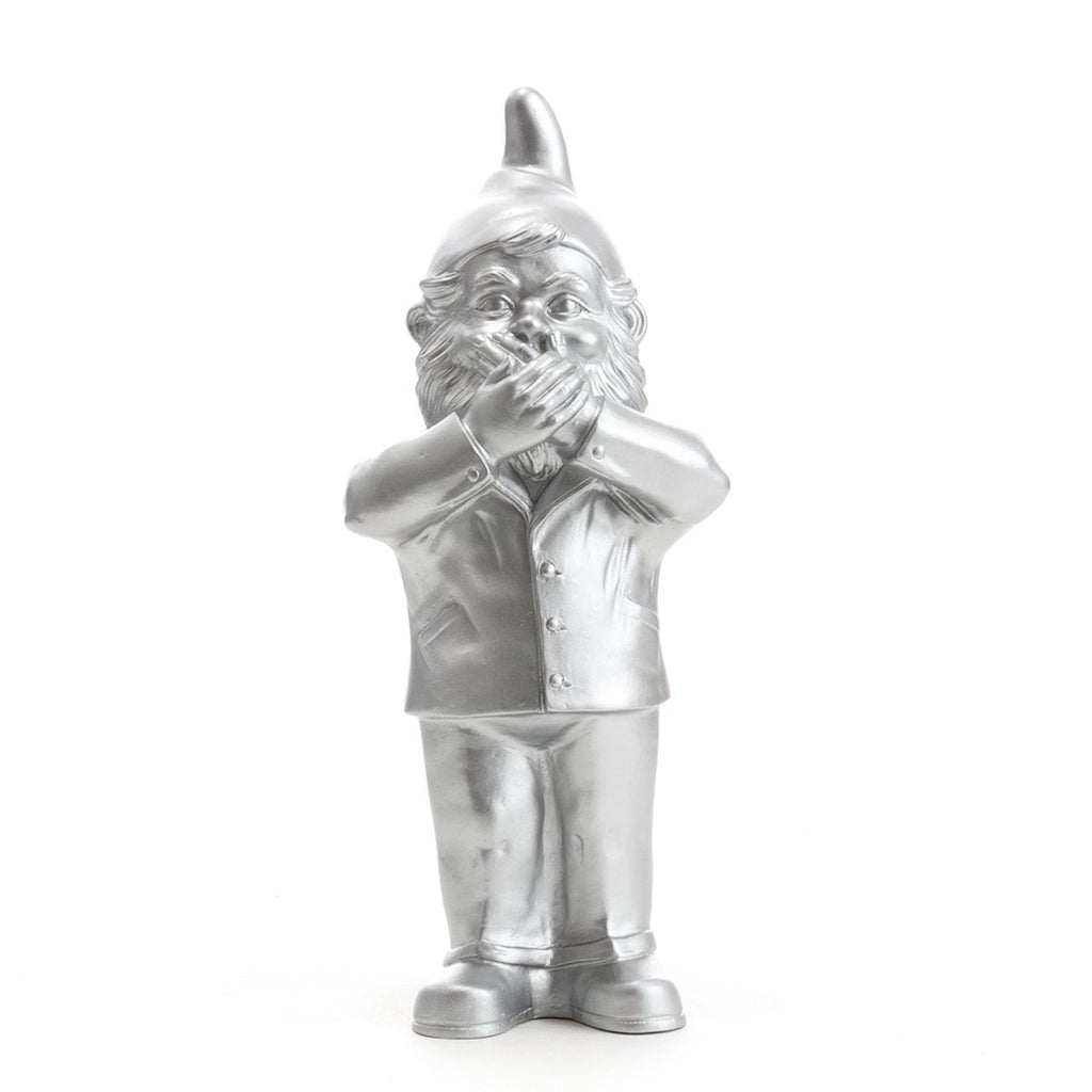 Sculpture Say Nothing de Ottmar Hörl - Nain de jardin - Say Nothing-rouge-Sans Signature-The Woods Gallery