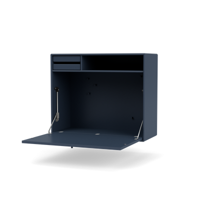 Secrétaire Modulable Studio par Peter J. Lassen, laque 138 Juniper, suspendu au mur, packshot Montana