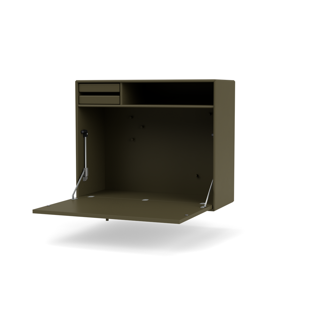 Secrétaire Modulable Studio par Peter J. Lassen, laque 139 Oregano, suspendu au mur, packshot Montana