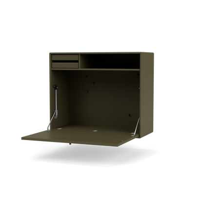 Secrétaire Modulable Studio par Peter J. Lassen, laque 139 Oregano, suspendu au mur, packshot Montana