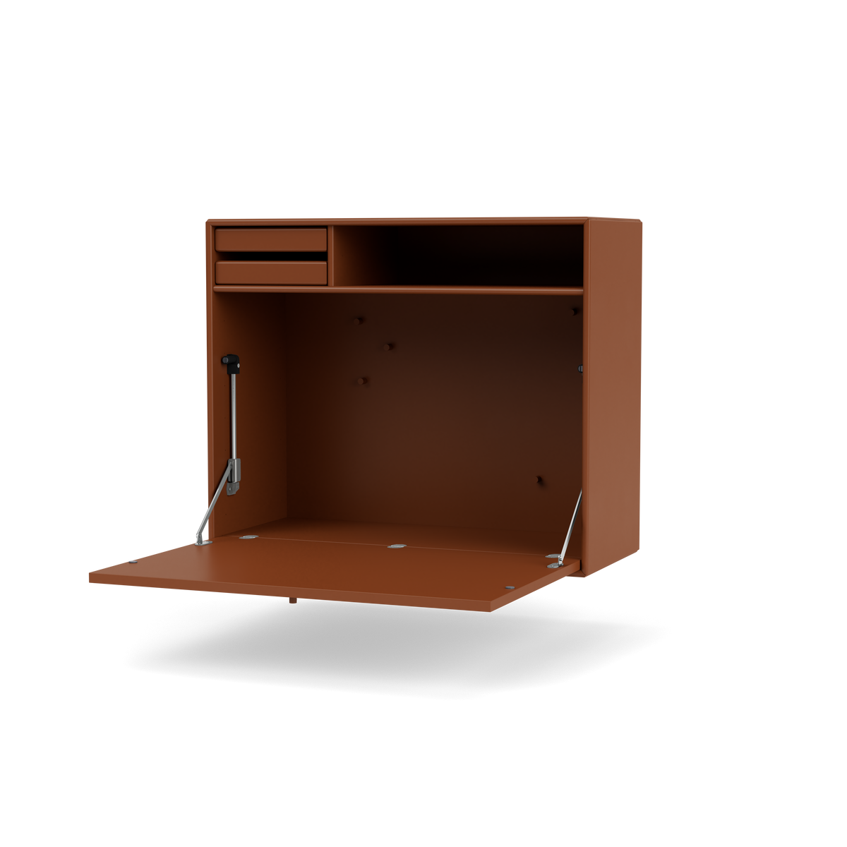 Secrétaire Modulable Studio par Peter J. Lassen, laque 146 Hazelnut, suspendu au mur, packshot Montana
